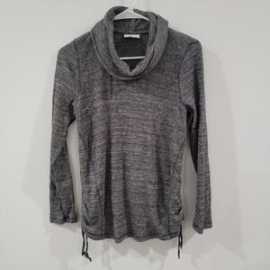 J Jill Womens Cowl Neck Sweater Size Medium Petite Gray Neutral